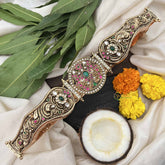 Vriksham Bridal Floral Kundan Design Temple  1 Gram Gold Hipbelt-G20358